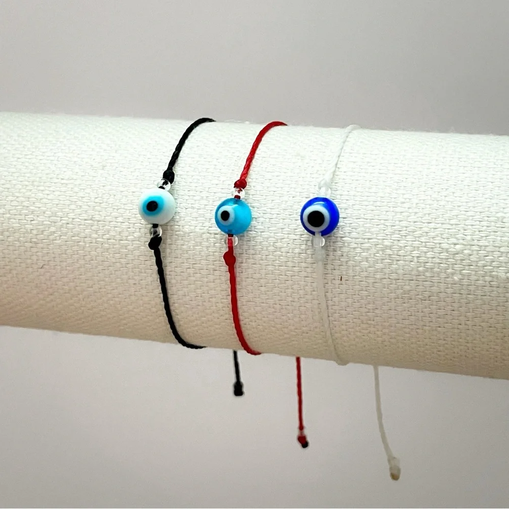 Adjustable Evil Eye String Bracelet